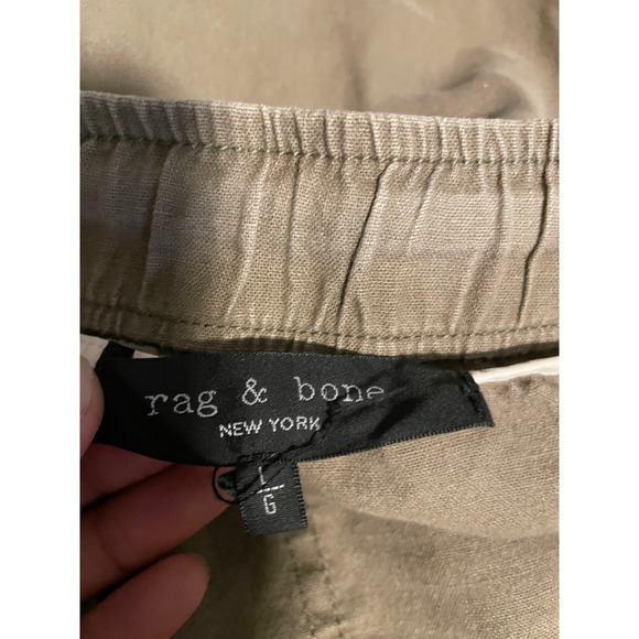 Rag & Bone Mens Field Pants Size Large Green Linen Blend Tapered Leg Hobo Casual - Picture 3 of 7